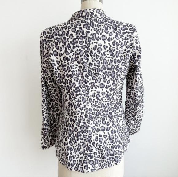 Rachel Zoe Linen Blend Leopard Print Blazer Jacket - Pastel Eclectic Animal - Picture 6 of 12